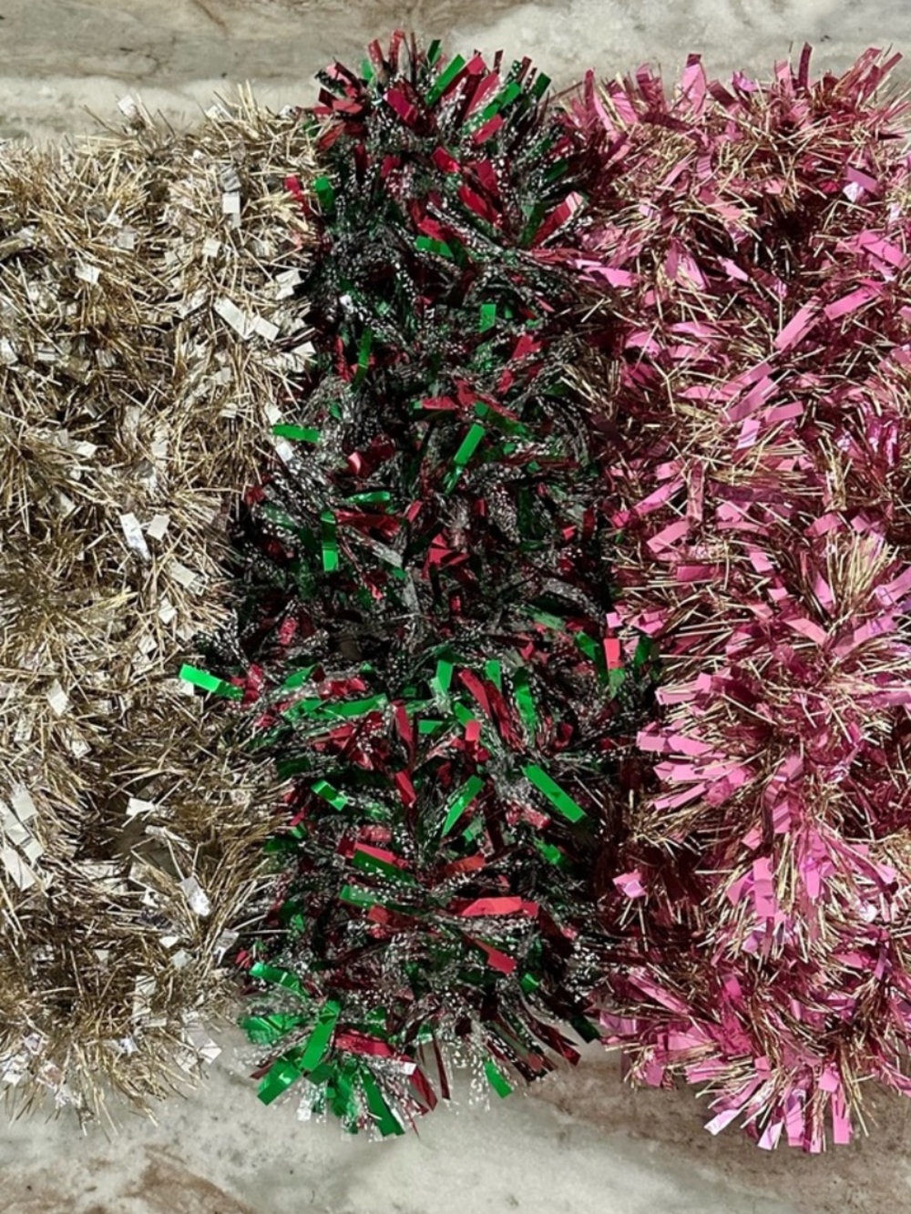 Holiday Tinsel Garland- 90s Colorful Christmas Decor-Christmas Sweater DIY Craft